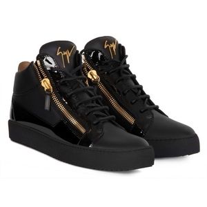 Giuseppe Zanotti - Kriss Mid-Top Black Leather Sneakers